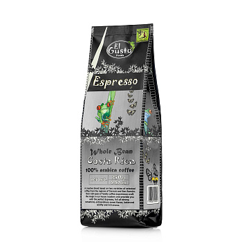 41528 Кофе зерновой EL GUSTO Dark Espresso 2 вида 100% арабика темная обжарка, 250 г