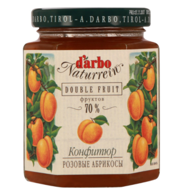 2588 Конфитюр D'ARBO Naturrein Розовые абрикосы, 200 г