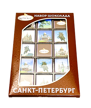 42424 Набор шоколада ФАБРИКА ИМЕНИ КРУПСКОЙ Санкт-Петербург молочный и темный, 75 г