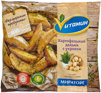 Картофельные дольки МИРАТОРГ Vитамин, с укропом замороженный, 400 г
