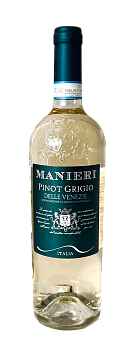 Вино MANIERI Pinot Grigio Delle Venezie DOC ординарное белое сухое 12.5%, 0,75 л