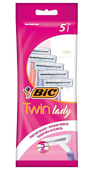 37681 Бритвы одноразовые женскме BIC Twin Lady 2 лезвия, 5шт