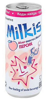 10145 Напиток газированный Милкис 0,25л Персик жб