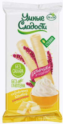 2851 Батончики амарантовые УМНЫЕ СЛАДОСТИ со сливочной начинкой, глазированные 20 г