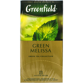 Чай зеленый GREENFIELD Green Melissa, 25 пак