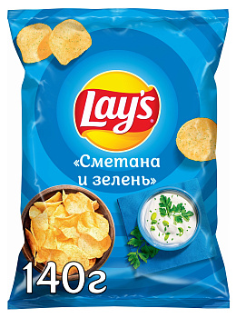32335 Чипсы картофельные LAY’S сметана и зелень, 140 г