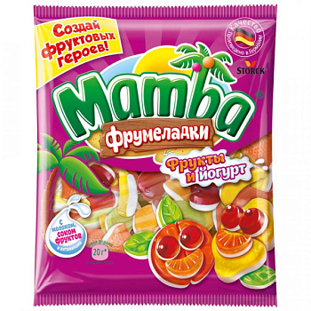 Жевательный мармелад Mamba Фрумеладки фрукты и йогурт 72г