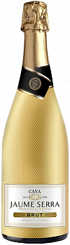 Вино игристое JAUME SERRA, Cava Brut DO, gold sleeve белое брют 11,5%, 0.75 л