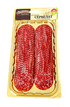 27247 колбаса сырокопченая КФ ЕГОРЬЕВСКАЯ Сервелат Классический, нарезка, 100г