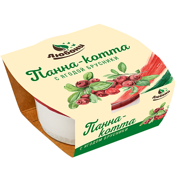 Десерт сливочный ЛЮБОНИ Панна-котта с ягодой брусники 13%, без змж, 120 г