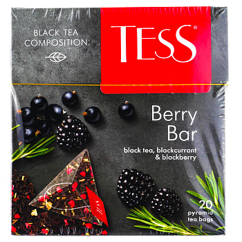 Чай черный TESS Берри Бар с ароматом ежевики и черной смородины, 20 пир