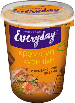 Крем-суп EVERYDAY Куриный с прованскими травами и бородинскими сухариками, 32 г