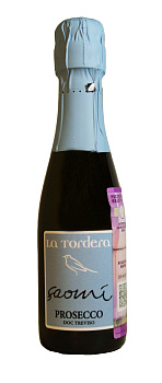 44837 Вино игристое LA TORDERA SAOMI Prosecco Treviso белое брют 0.2 л