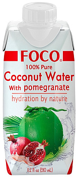 Вода кокосовая FOCO с соком граната 330 мл 