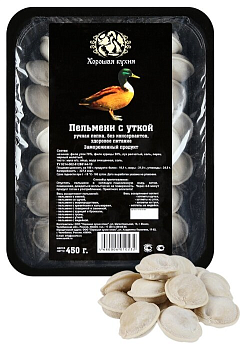 12530 Пельмени Хорошая кухня с уткой (лоток) 450г, шт