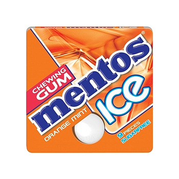 Жевательная резинка MENTOS ICE апельсин,мята, 12,9 г																				