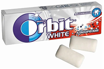 5974 Жевательная резинка ORBIT WHITE классический без сахара, 14 г