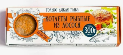 40921 Котлеты рыбные KREVETON лососевые замороженные, 300 г