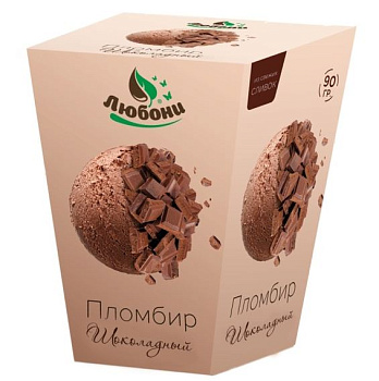 21561 Мороженое Любони 90г Пломбир с горьким шоколадом