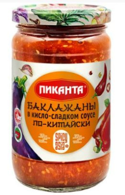 1219 Баклажаны ПИКАНТЫ в кисло-сладком соусе по-китайски, 360 г