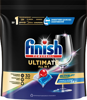 30593 Таблетки для посудомоечной машины FINISH Ultimate, 30 шт
