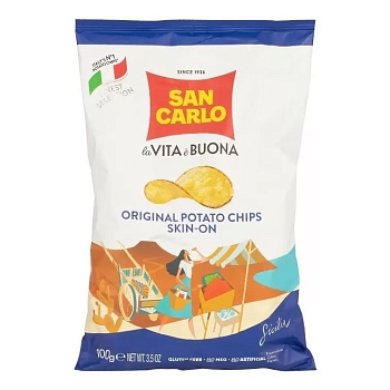 44883 Чипсы картофельные SAN CARLO Più Gusto по-деревенски , 100 г