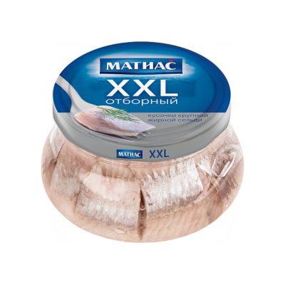 10586 Сельдь слабосоленая САНТА БРЕМОР Матиас, XXL, отборные филе-кусочки в масле,ст.б, 260 г,
