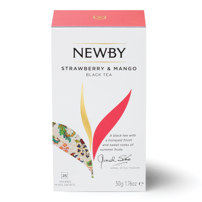 42190 Чай черный NEWBY  Клубника и Манго байховый 25 пак