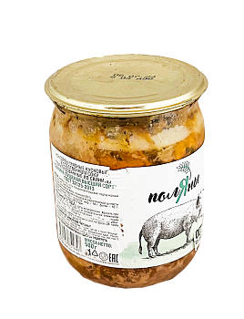 1300 Свинина тушеная СХ ПОЛЯНЫ высший сорт ГОСТ, 500 г