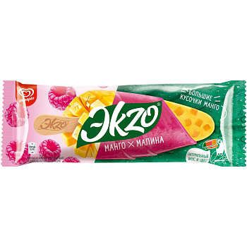 Мороженое ЭKZO Манго-малина молочное без змж, эскимо, 70 г