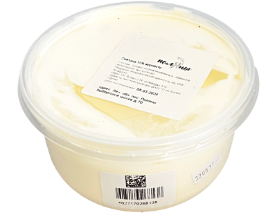 32057 Сметана фермерская СХ ПОЛЯНЫ 15%, без змж, 320 г